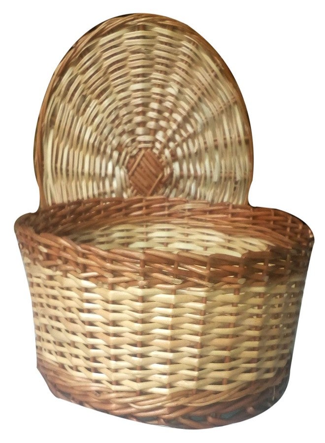 KRISHNA ENTERPRISE شركة كريشنا، سلة من الخيزران للشاباتي والروتي والخبز مع غطاء، بني - دائري - Image 3